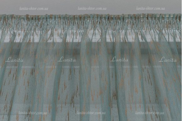 Тюль органза Mexx золотисто-бірюзовий 2,51м/6,0м