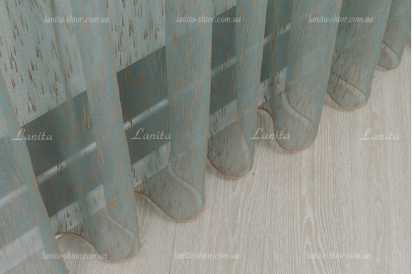 Тюль органза Mexx золотисто-бірюзовий 2,51м/6,0м