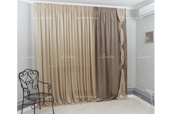 Тюль мікросітка смужки Gentle TS-181