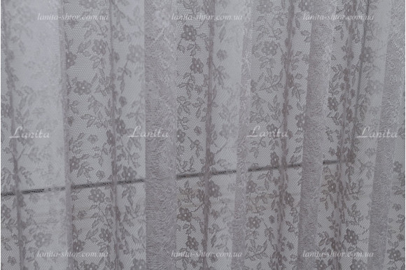 Готовый тюль гипюр Meggi серый 2,50м/7,0м Готовый тюль гипюр Meggi серый 2,50м/7,0м