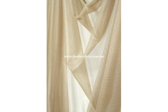 Тюль сетка гипюровая светло-коричневая IP-5015