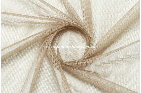 Тюль сетка гипюровая светло-коричневая IP-5015