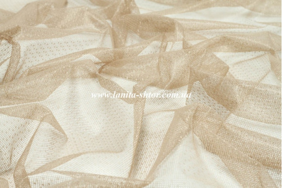 Тюль сетка гипюровая светло-коричневая IP-5015