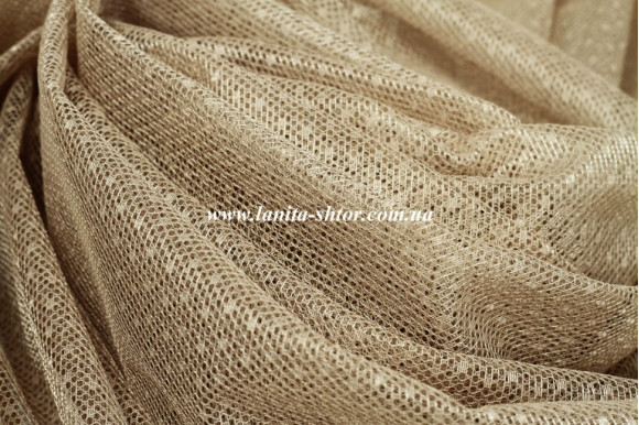 Тюль сетка гипюровая светло-коричневая IP-5015