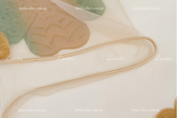 Тюль органза Mexx золотисто-салатовый 2,51м/6,0м