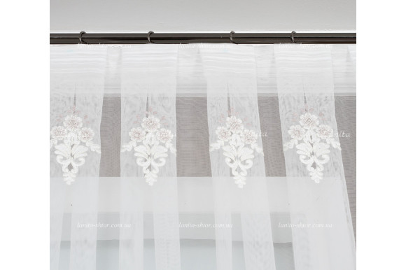 Тюль французский фатин с вышивкой и  люрексом Azzaro TFV-1649