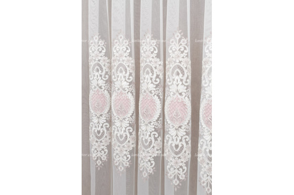 Тюль французский фатин с вышивкой и  люрексом Azzaro TFV-1649