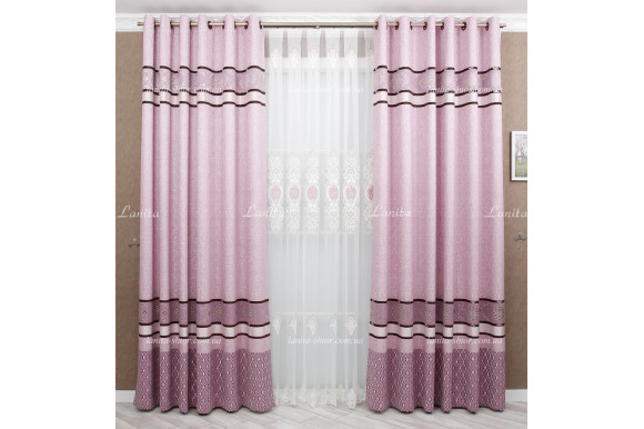 Тюль французский фатин с вышивкой и  люрексом Azzaro TFV-1649