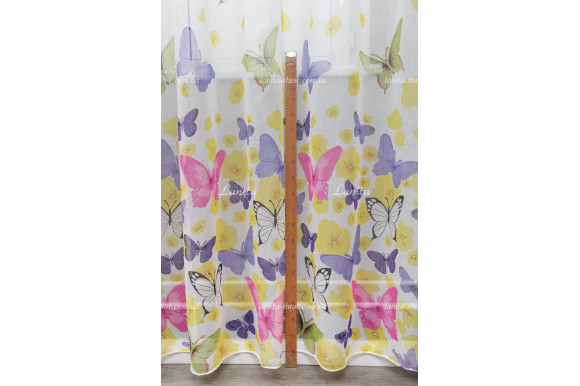 Тюль лен Бабочки ST-1862