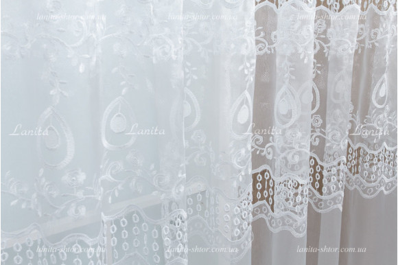 Тюль органза рогожка с вышивкой TVO-1960 Тюль органза рогожка с вышивкой TVO-1960