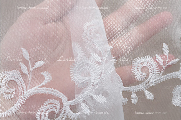 Тюль органза рогожка с вышивкой TVO-1960 Тюль органза рогожка с вышивкой TVO-1960