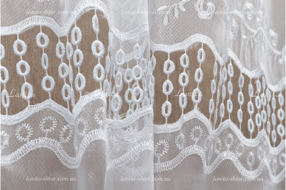 Тюль органза рогожка с вышивкой TVO-1960 Тюль органза рогожка с вышивкой TVO-1960