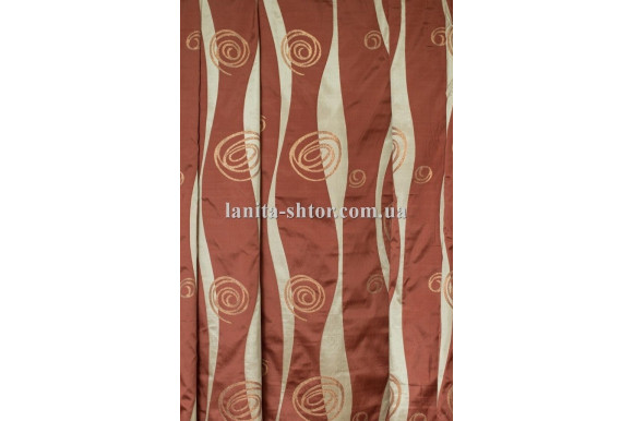 Портьєра червоно-бежева Т6109+4