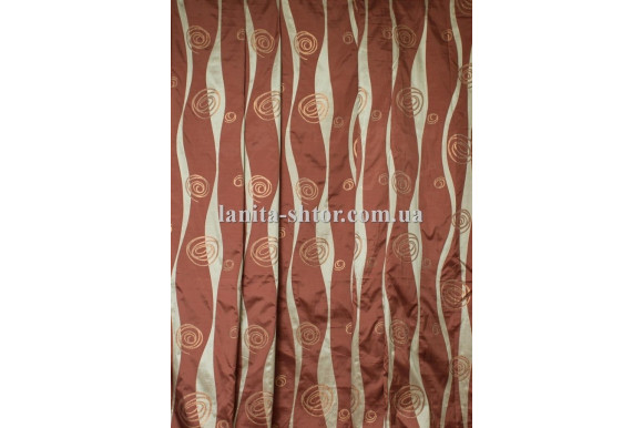 Портьєра червоно-бежева Т6109+4