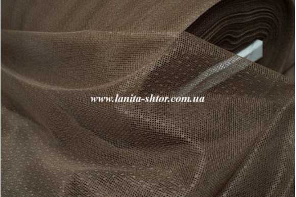 Тюль сітка гіпюрова темно-коричнева IP-5098