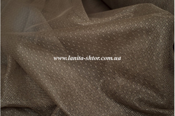 Тюль сітка гіпюрова темно-коричнева IP-5098