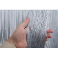 Штори нитки однотонні світло-сірі