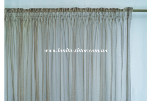 Тюль сетка гипюровая серо-бежевый IP-5078