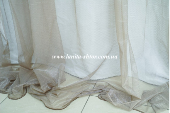 Тюль сетка гипюровая серо-бежевый IP-5078