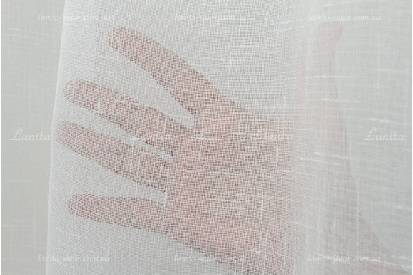 Тюль під льон однотонна молочна Q-18-3