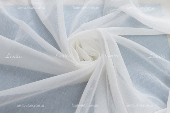 Тюль под лен с люрексом молочная Q18-1486