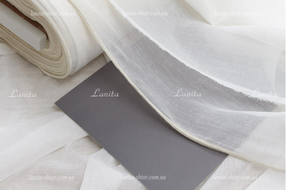 Тюль под лен с люрексом молочная Q18-1486