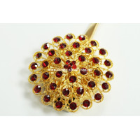 Магнит для штор Пион золото рубиновый