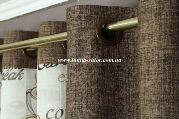 Комплект штор для кухні Coffee льон