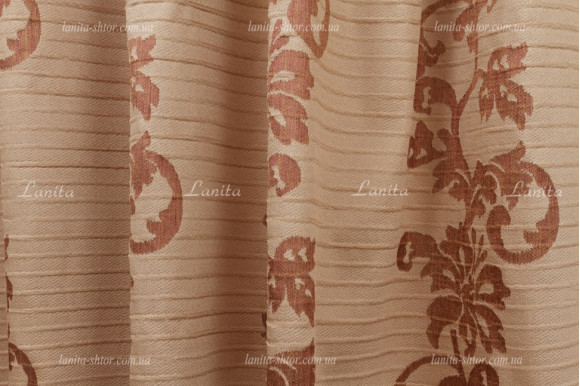 Штори з орнаментом Mexx SLK світло-коричневі 2,51м/2*2,0м