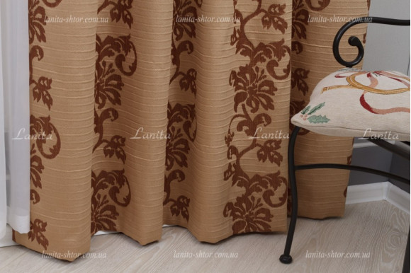 Штори з орнаментом Mexx SLK світло-коричневі 2,51м/2*2,0м