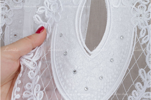 Тюль грек фатин со стразами Agila TFV-8171