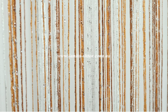 Штори нитки веселка дощик оранжево-коричневі