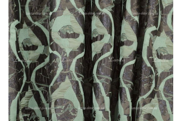 Готові штори чорно-салатові Mexx 2,51м/2*1,55м