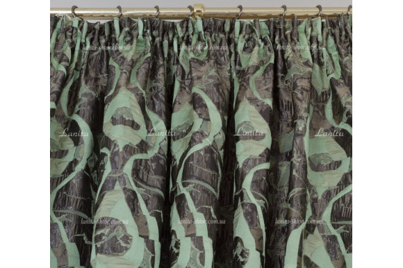 Готові штори чорно-салатові Mexx 2,51м/2*1,55м