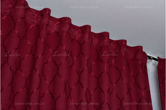 Готові штори мікровелюр Verino 7411 бордові 3,08м/2*2,0м