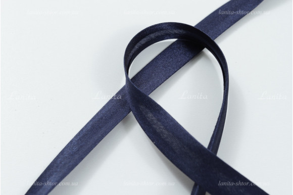 Косая бейка темно-синяя