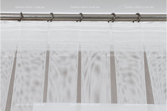 Готовый тюль фатин с бусинами Linari молочный 2,50м/5,0м