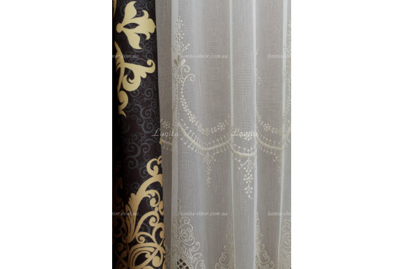 Тюль лен с люрексом Baruti TLV-1737