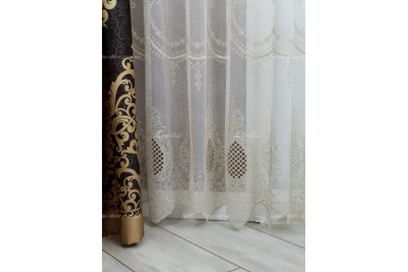 Тюль лен с люрексом Baruti TLV-1737
