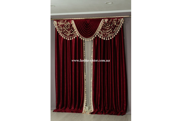 Ламбрекен на замовлення бордовий блекаут