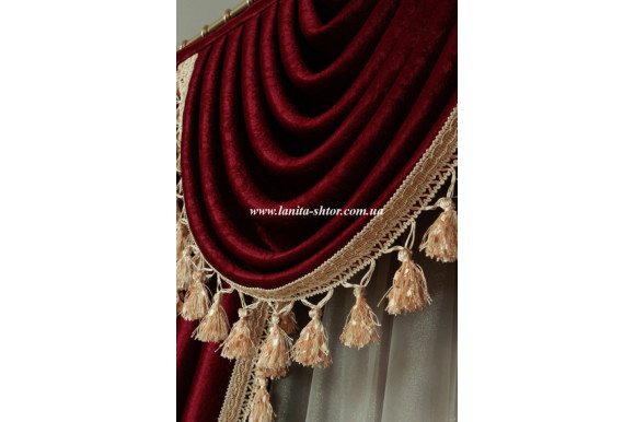 Ламбрекен на замовлення бордовий блекаут