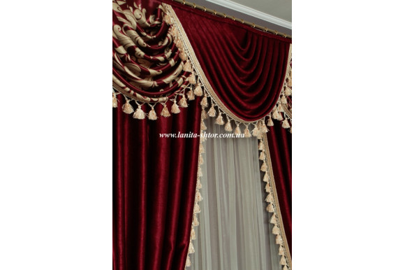 Ламбрекен на замовлення бордовий блекаут