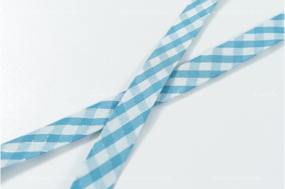 Косая бейка голубая клетка