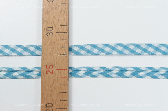 Косая бейка голубая клетка