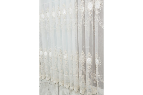 Готовий тюль фатин із стразами Agila GT-8176 2,50м/5,90м