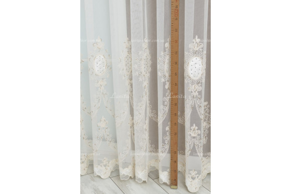 Готовий тюль фатин із стразами Agila GT-8176 2,50м/5,90м