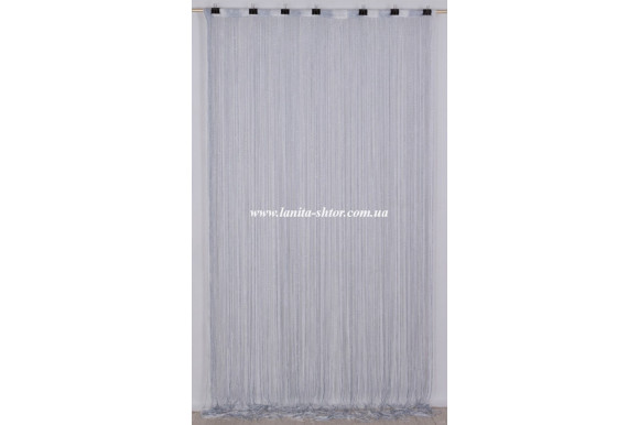 Шторы нити радуга дождик серо-белые