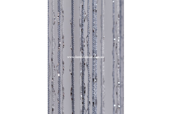 Шторы нити радуга дождик серо-белые