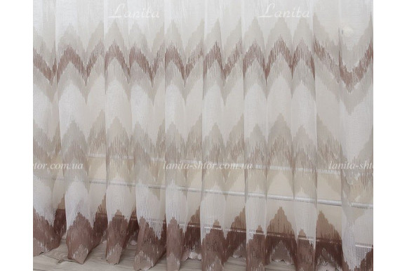 Готовый тюль жаккард Missoni бежевый 2,5м/5,0м