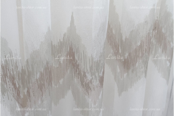 Готовый тюль жаккард Missoni бежевый 2,5м/5,0м